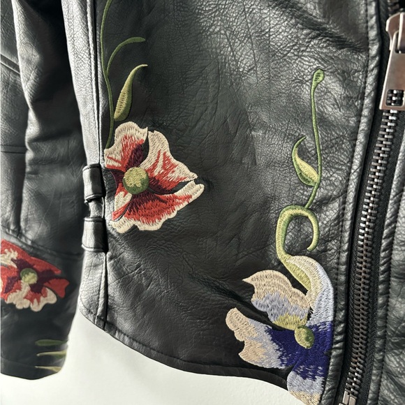 Faux Leather Embroidered Jacket - Picture 4 of 4